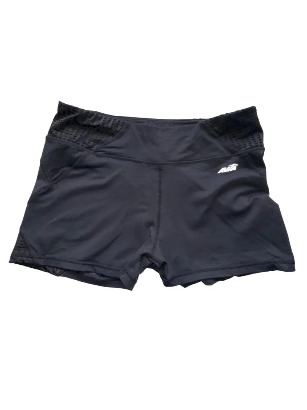 Avia Athletic Shorts Womens L Stretch Activewear Black Blue & Gray 3-Pack